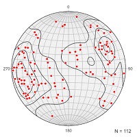 Modified Kamb contour plot